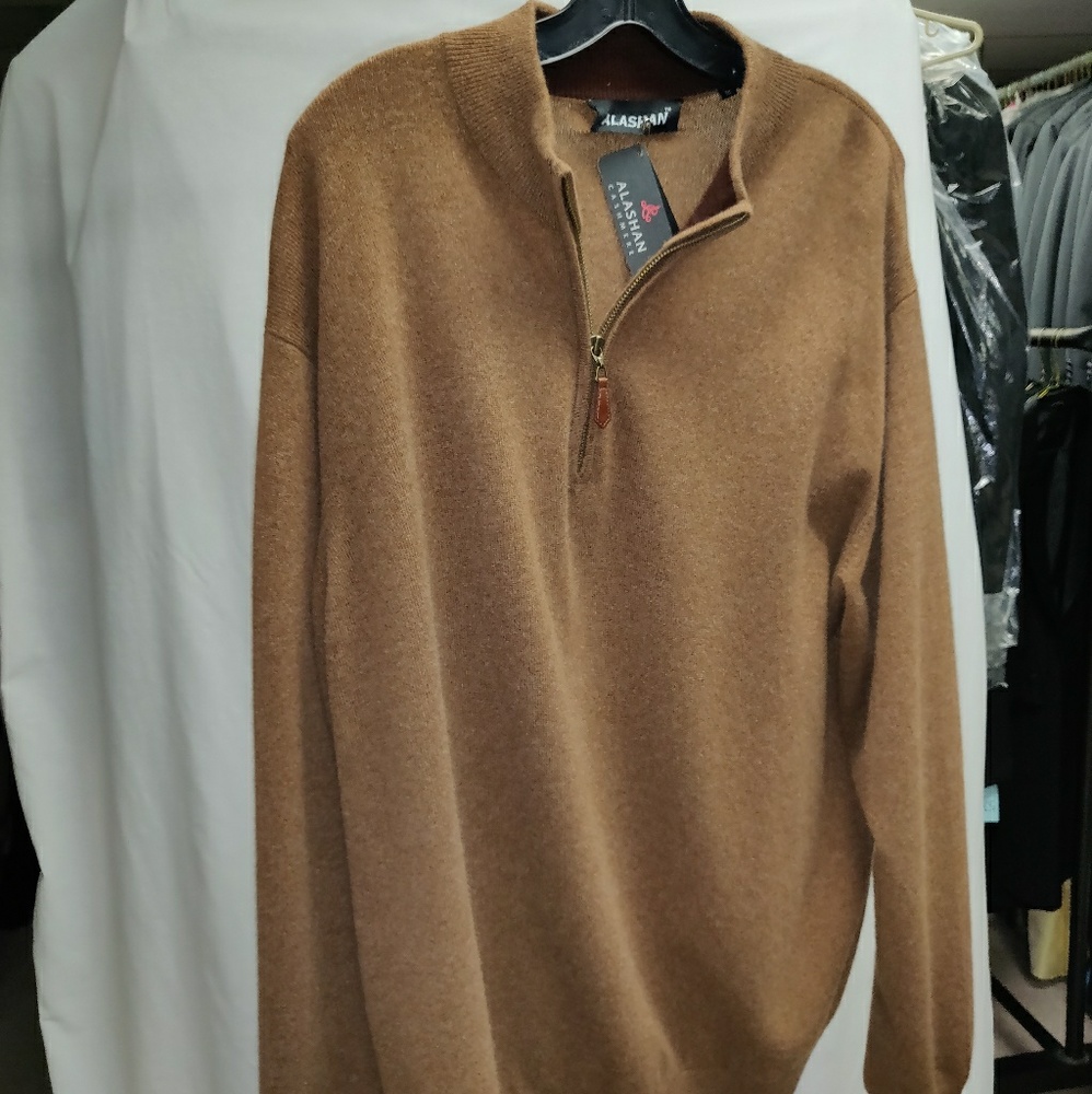 Alashan Cashmere Men's 3/4 zip sweater